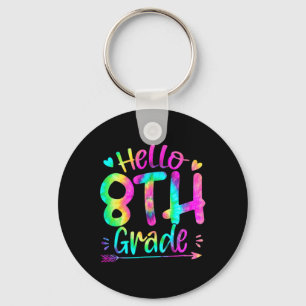 hallo 8e Grade Team Tie Dye Terug naar School Teac Sleutelhanger