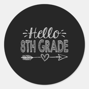 Hallo 8e klas team achtste klas terug naar school ronde sticker