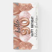 hallo 90 roze Glitter Birthday Balloons Sign. Spandoek (Verticaal)