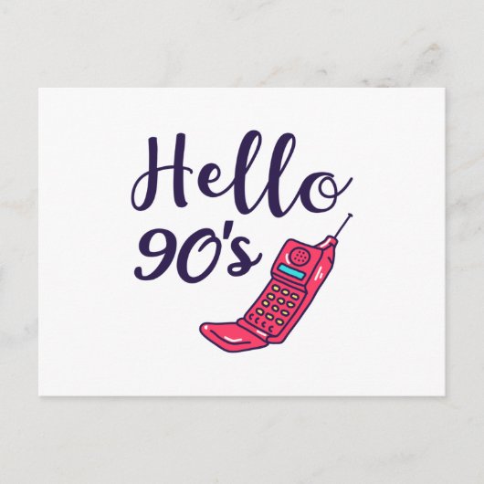 Hallo 90s mobieltje briefkaart (Voorkant)