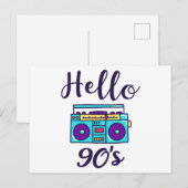 Hallo 90s radio cassetterecorder briefkaart (Voorkant / Achterkant)