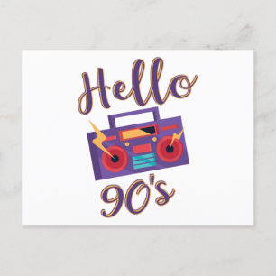 Hallo 90s radio cassetterecorder briefkaart