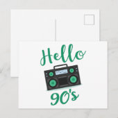 Hallo 90s radio cassetterecorder briefkaart (Voorkant / Achterkant)