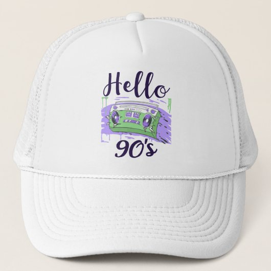 Hallo 90s radio cassetterecorder trucker pet (Voorkant)