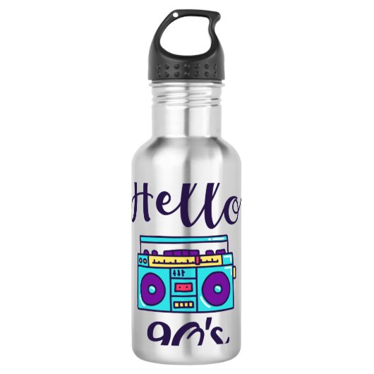 Hallo 90s radio cassetterecorder waterfles  (Voorkant)