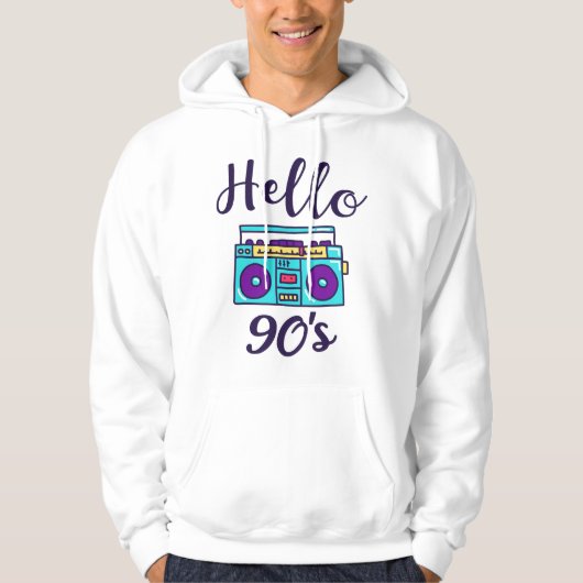 hallo 90s radiocassetrecorder hoodie (Voorkant)