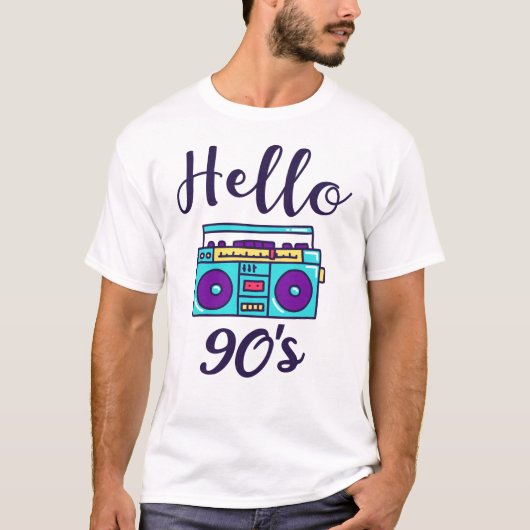 hallo 90s radiocassetrecorder t-shirt (Voorkant)