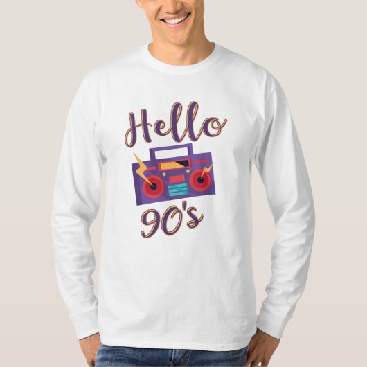 hallo 90s radiocassetrecorder t-shirt (Voorkant)
