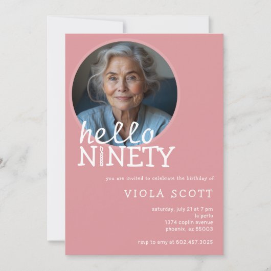 hallo 90ste verjaardagsfeest kaart (Voorkant)