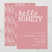 hallo 90ste verjaardagsfeest kaart (Voorkant / Achterkant)