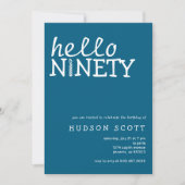 hallo 90ste verjaardagsfeestje voor volwassenen kaart (Voorkant)