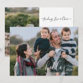 Hallo Aangepast 2 Fotobericht Script Gelukkig Nieu Feestdagenkaart (Voorkant / Achterkant)