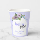 Hallo (Aangepast jaar) - Delicate Florals 50th Papieren Bekers (Voorkant)