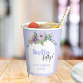 Hallo (Aangepast jaar) - Delicate Florals 50th Papieren Bekers