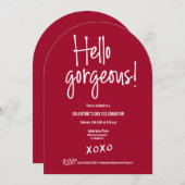 Hallo Aangepast - prachtige Galentijnsdag xoxo Red Kaart (Voorkant / Achterkant)