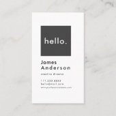 Hallo Aangepaste Eenvoudige Moderne Generieke Antr Visitekaartje (Voorkant)