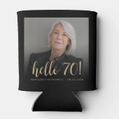 Hallo Aangepaste foto = 70 verjaardagsfeestje Blikjeskoeler (Achterkant)