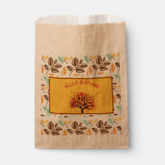 Hallo Aangepaste "herfst" kleurrijke herfstbladere Bedankzakje (Voorkant)