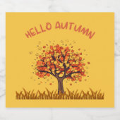 Hallo Aangepaste "herfst" kleurrijke herfstbladere Sparkling Wijnetiket (Enkel label)