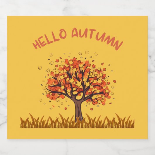 Hallo Aangepaste "herfst" kleurrijke herfstbladere Sparkling Wijnetiket (Enkel label)