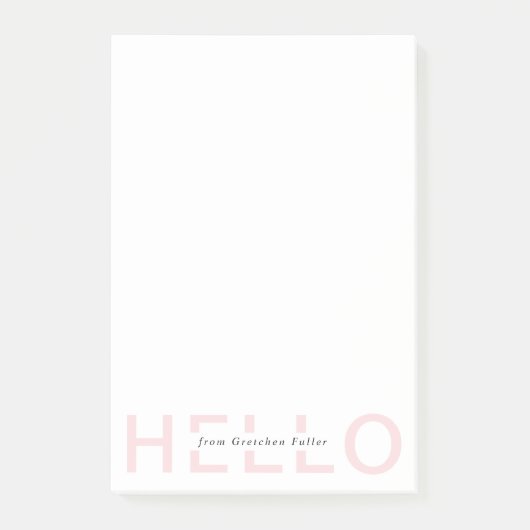 Hallo Aangepaste kleuren gepersonaliseerde Post-It Post-it® Notes (Voorkant)