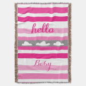 hallo aangepaste, moderne, roze gestreept kleuren deken (Voorkant Verticaal)