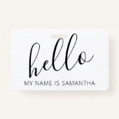 hallo Aangepaste naam Floral Edge Badge (Achterkant)