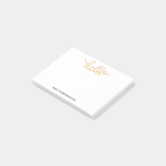 hallo Aangepaste Post-it® notes (geel) (Schuin)