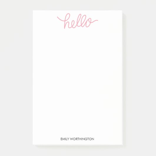 hallo Aangepaste Post-it® notes (roze) (Voorkant)