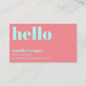 Hallo Aangepaste Retro Modern Visitekaartje (Voorkant)