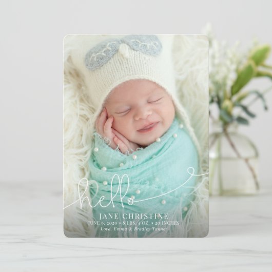 hallo Aankondiging geboorte (Staand voorkant)