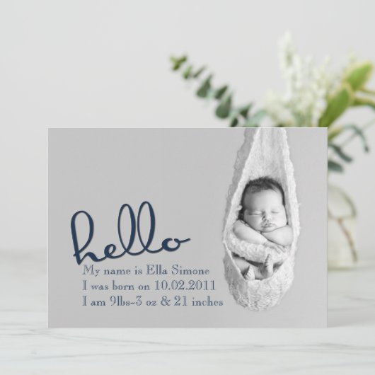 hallo - aankondiging van de geboorte (Staand voorkant)