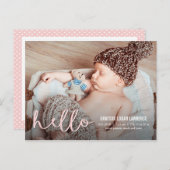 hallo Aankondiging van moderne geboorte (Voorkant / Achterkant)