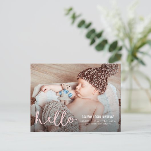 hallo Aankondiging van moderne geboorte (Staand voorkant)