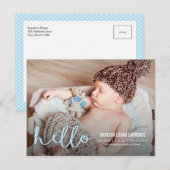 hallo Aankondiging van moderne geboorte (Voorkant / Achterkant)