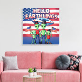 Hallo Aardbewoners Canvas Afdruk (Insitu (Woonkamer))