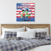 Hallo Aardbewoners Canvas Afdruk (Insitu (Slaapkamer))