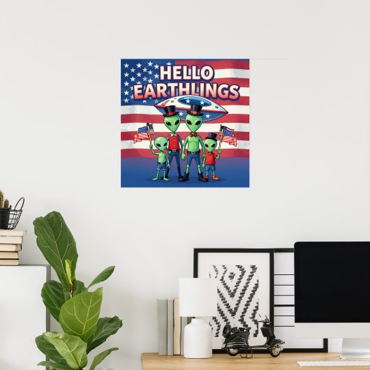 Hallo Aardbewoners Poster (Thuiskantoor)