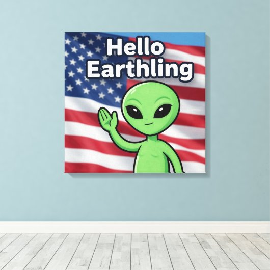 Hallo Aardsling  Canvas Afdruk (Insitu (Houten vloer))
