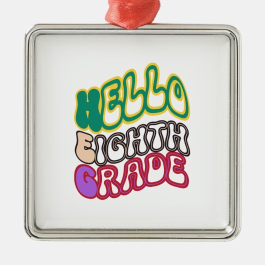 Hallo achtste klas metalen ornament (Voorkant)