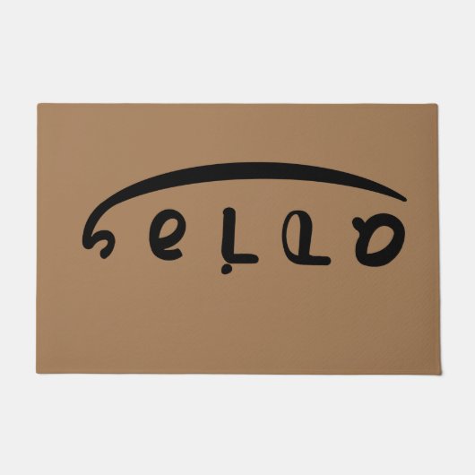 hallo adios ambigram tweerichtingsdoormat deurmat (Voorkant)