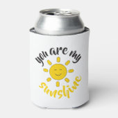 Hallo Afbeelding Geel Hand getrokken Sun Blikjeskoeler (Blikje Voorkant)