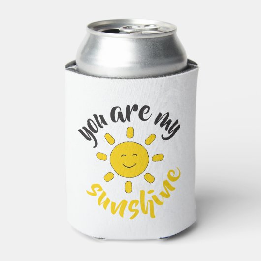 Hallo Afbeelding Geel Hand getrokken Sun Blikjeskoeler (Blikje Voorkant)