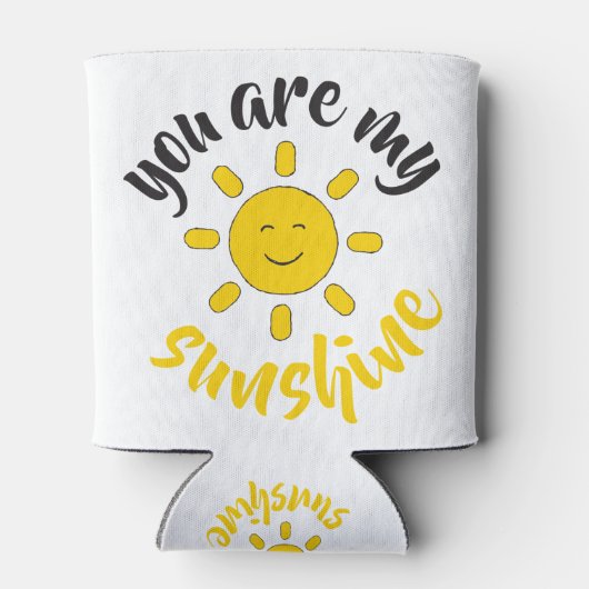 Hallo Afbeelding Geel Hand getrokken Sun Blikjeskoeler (Achterkant)