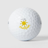 Hallo Afbeelding Geel Hand getrokken Sun Golfballen (Voorkant)