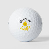 Hallo Afbeelding Geel Hand getrokken Sun Golfballen (Voorkant)