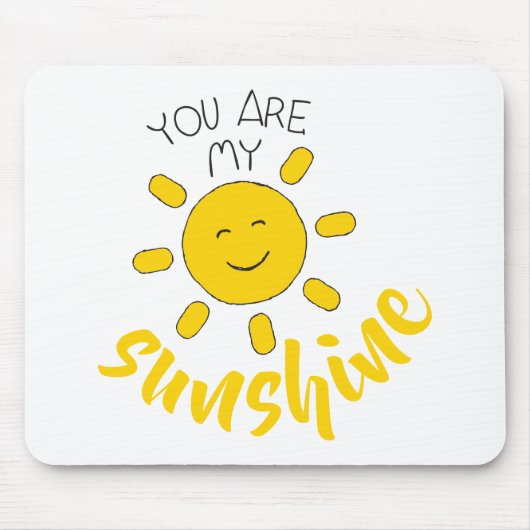 Hallo Afbeelding Geel Hand getrokken Sun Muismat (Voorkant)