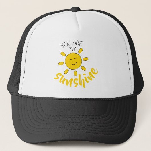 Hallo Afbeelding Geel Hand getrokken Sun Trucker Pet (Voorkant)
