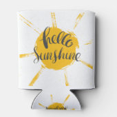 Hallo Afbeelding Geel HandDrawn Sun Blikjeskoeler (Achterkant)