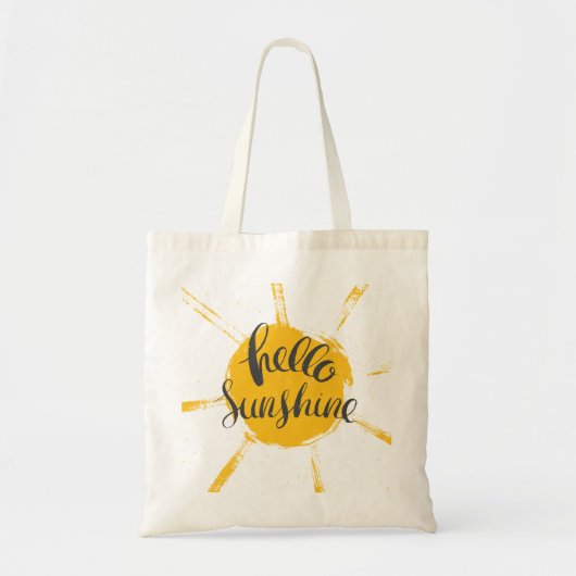 Hallo Afbeelding Geel HandDrawn Sun Tote Bag (Voorkant)